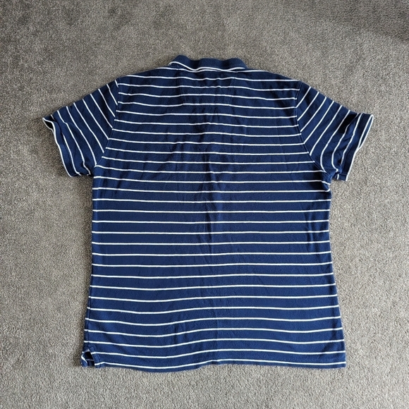 Calvin Klein blue white striped polo Tshirt men's Medium - Picture 2 of 9